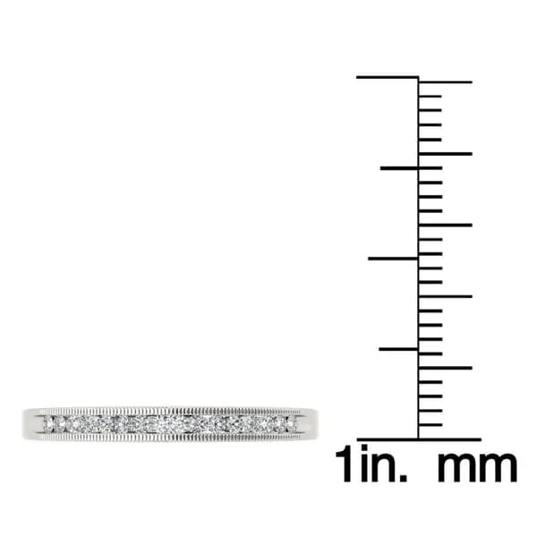 De Couer 10k White Gold 1/6ct TDW Diamond Milgrain Wedding Band sold by Zulily product image thumbnail 5