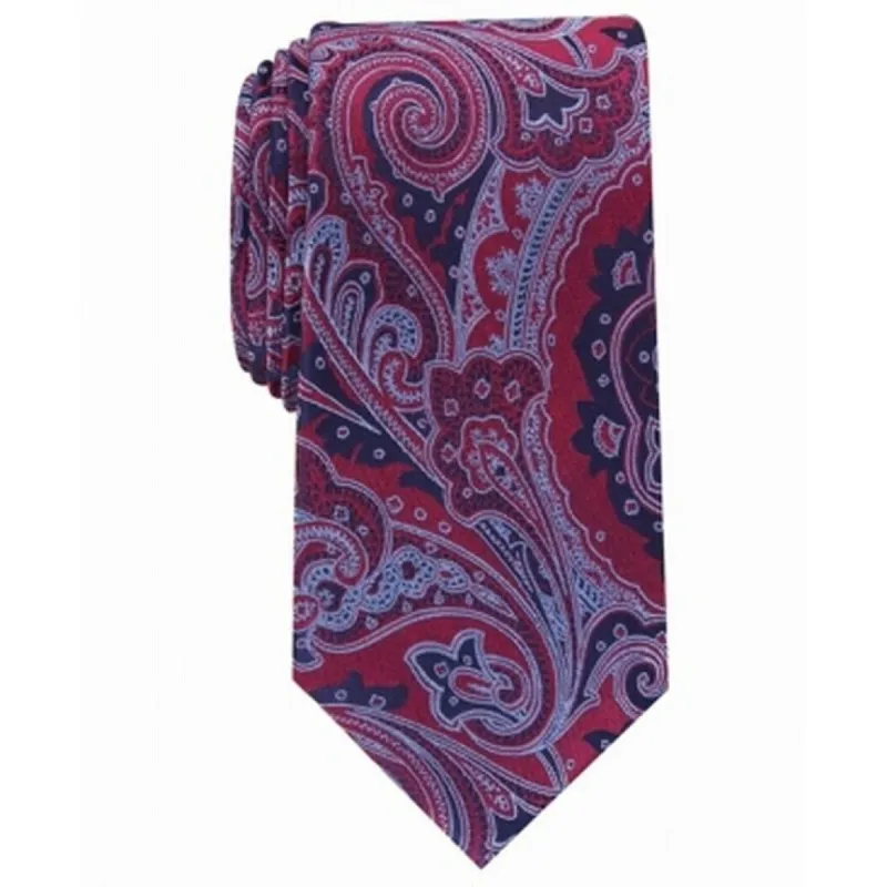Tasso Elba Men's Cavour Paisley Tie Red Size Regular made by Zulily