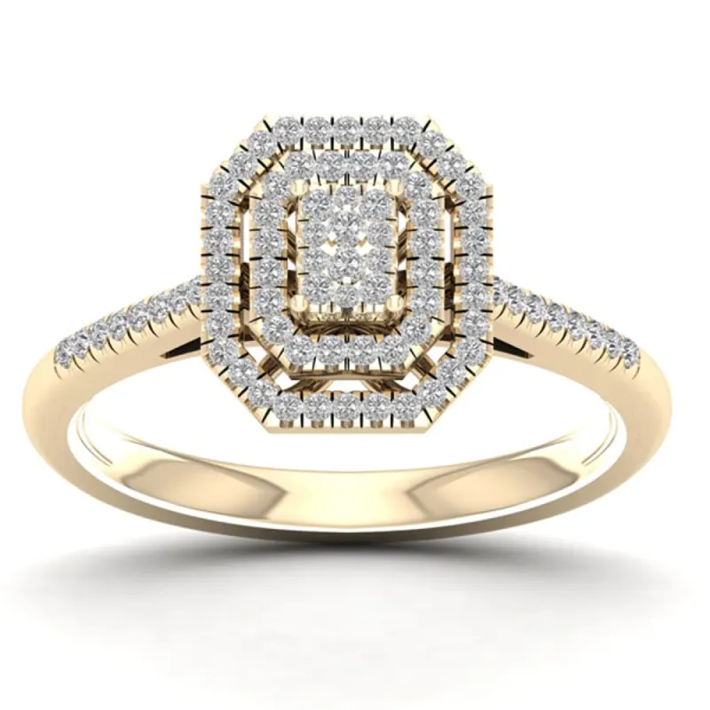 De Couer 1/4ct TDW Diamond Cluster Ring - Yellow sold by Zulily