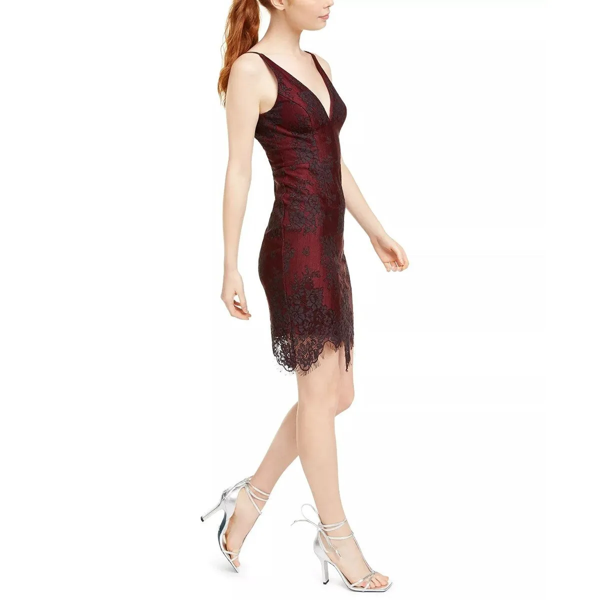 Blondie Nites Nights Juniors' Lace Plunge Dress Black Size 7 sold by Zulily product image thumbnail 3