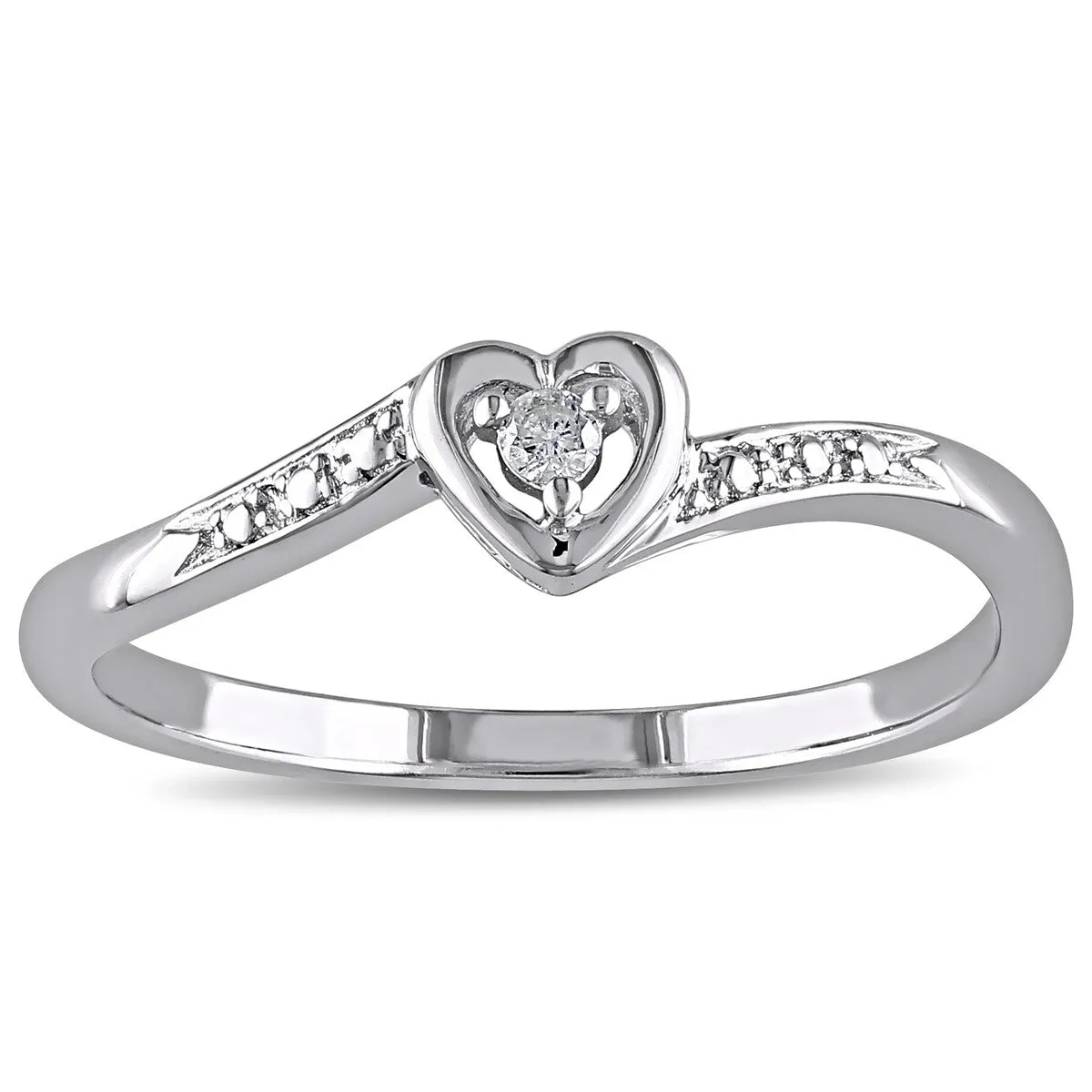 Miadora Sterling Silver Diamond Heart Promise Ring sold by Zulily