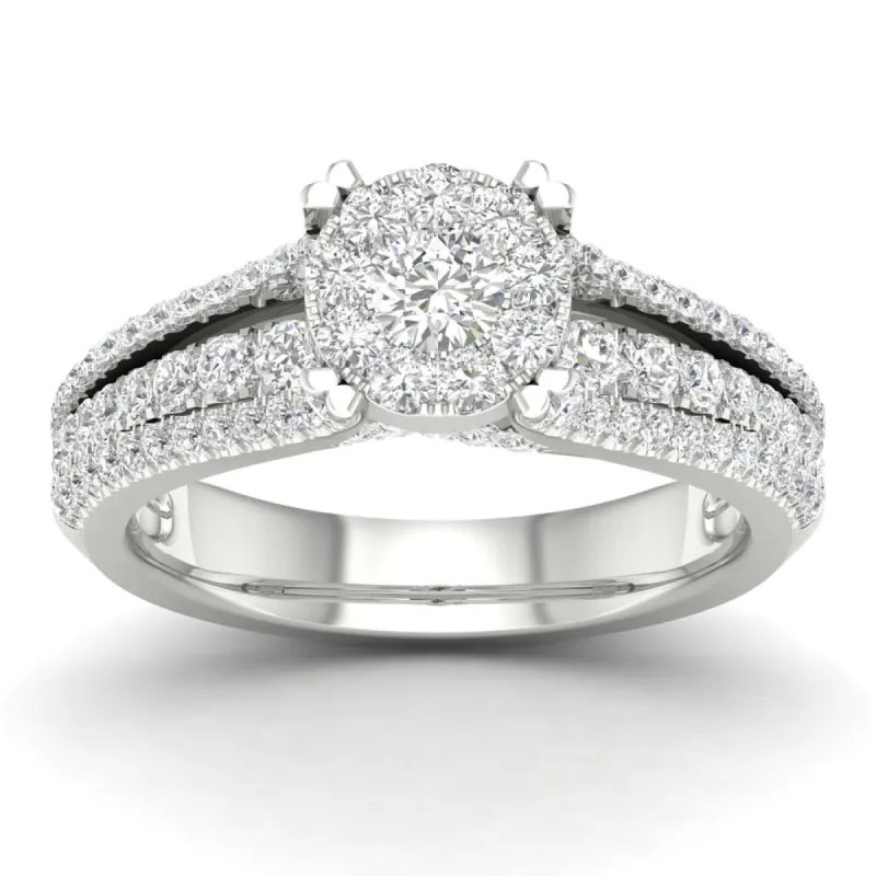 De Couer 14k Gold 1Ct TDW Diamond Cluster Engagement Ring sold by Zulily