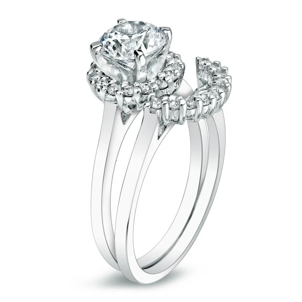 Auriya 14k Gold 1ctw Nested Halo Diamond Engagement Ring Set sold by Zulily product image thumbnail 3