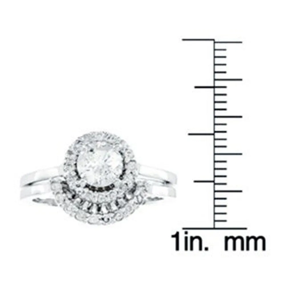 Auriya 14k Gold 1ctw Nested Halo Diamond Engagement Ring Set sold by Zulily product image thumbnail 5