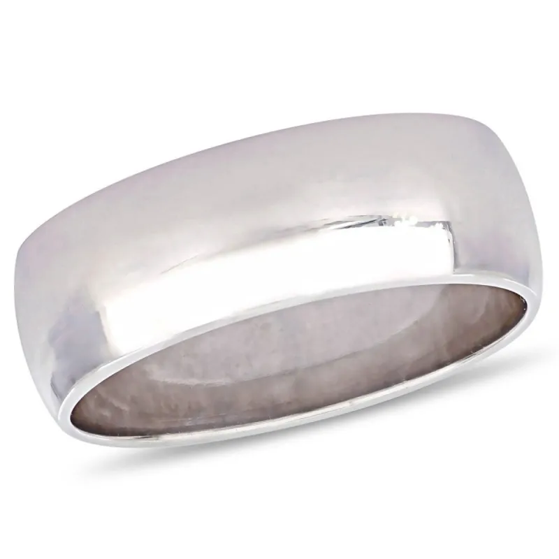 Miadora 10k White Gold Men's Wedding Band (8 mm) sold by Zulily