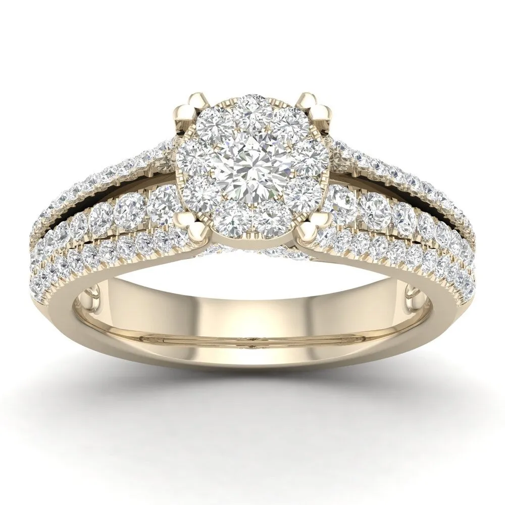 De Couer 14k Gold 1Ct TDW Diamond Cluster Engagement Ring sold by Zulily product image thumbnail 5