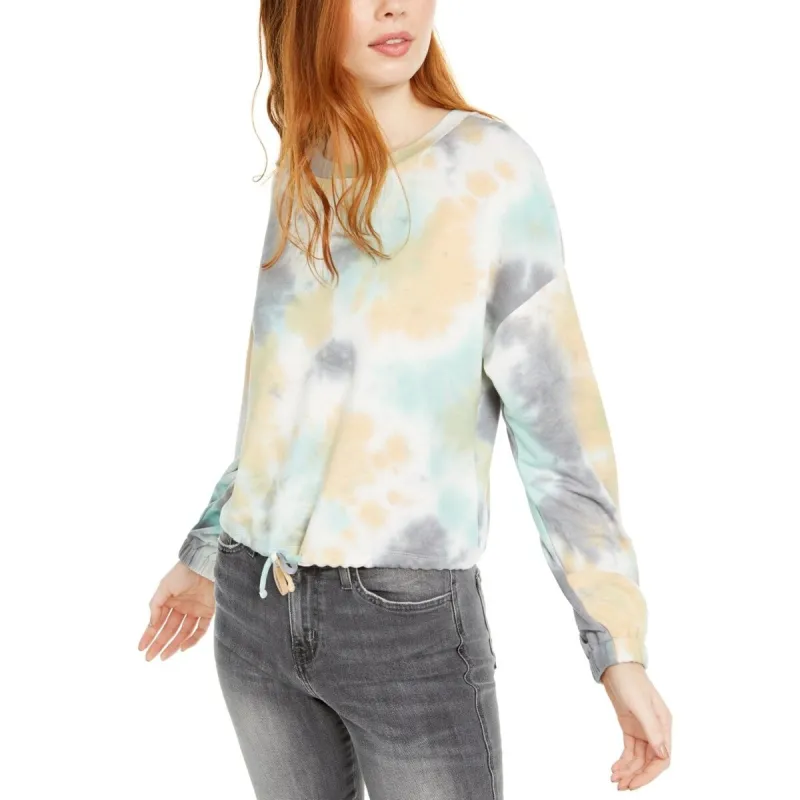 Hooked Up By Iot Junior's Tie Dye Sweatshirt White Multi Size Large sold by Zulily