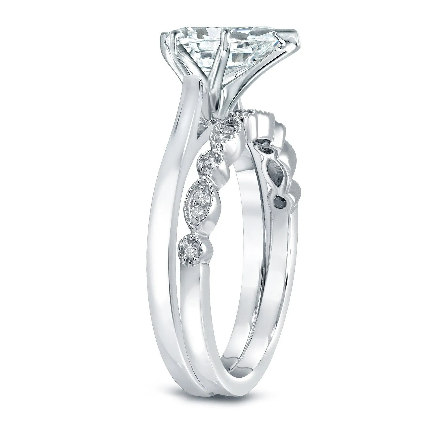 Auriya 14k Gold 1 1/6ctw Vintage Pear Shape Solitaire Diamond Engagement Ring Set sold by Zulily product image thumbnail 4