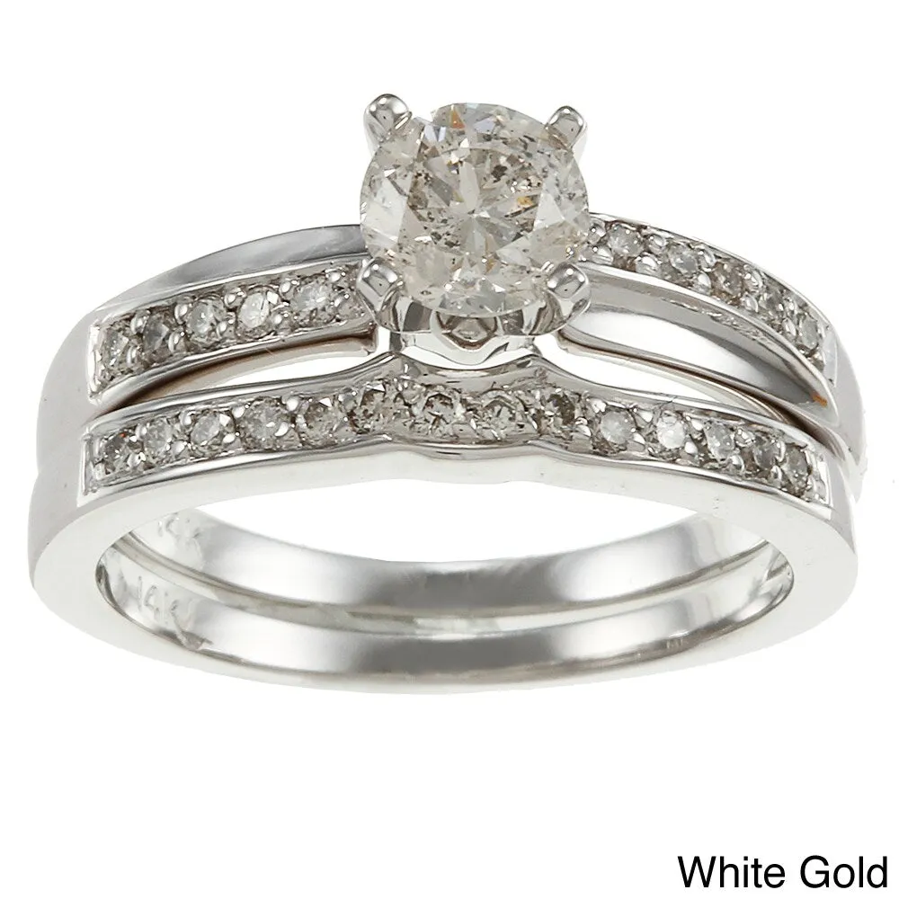 Auriya 14k Gold 1ctw Round Diamond Bridal Ring Set sold by Zulily product image thumbnail 5