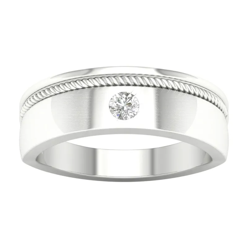 IGI Certified 1/6ct TDW Diamond Men's Wedding Band in 10k Gold by De Couer sold by Zulily