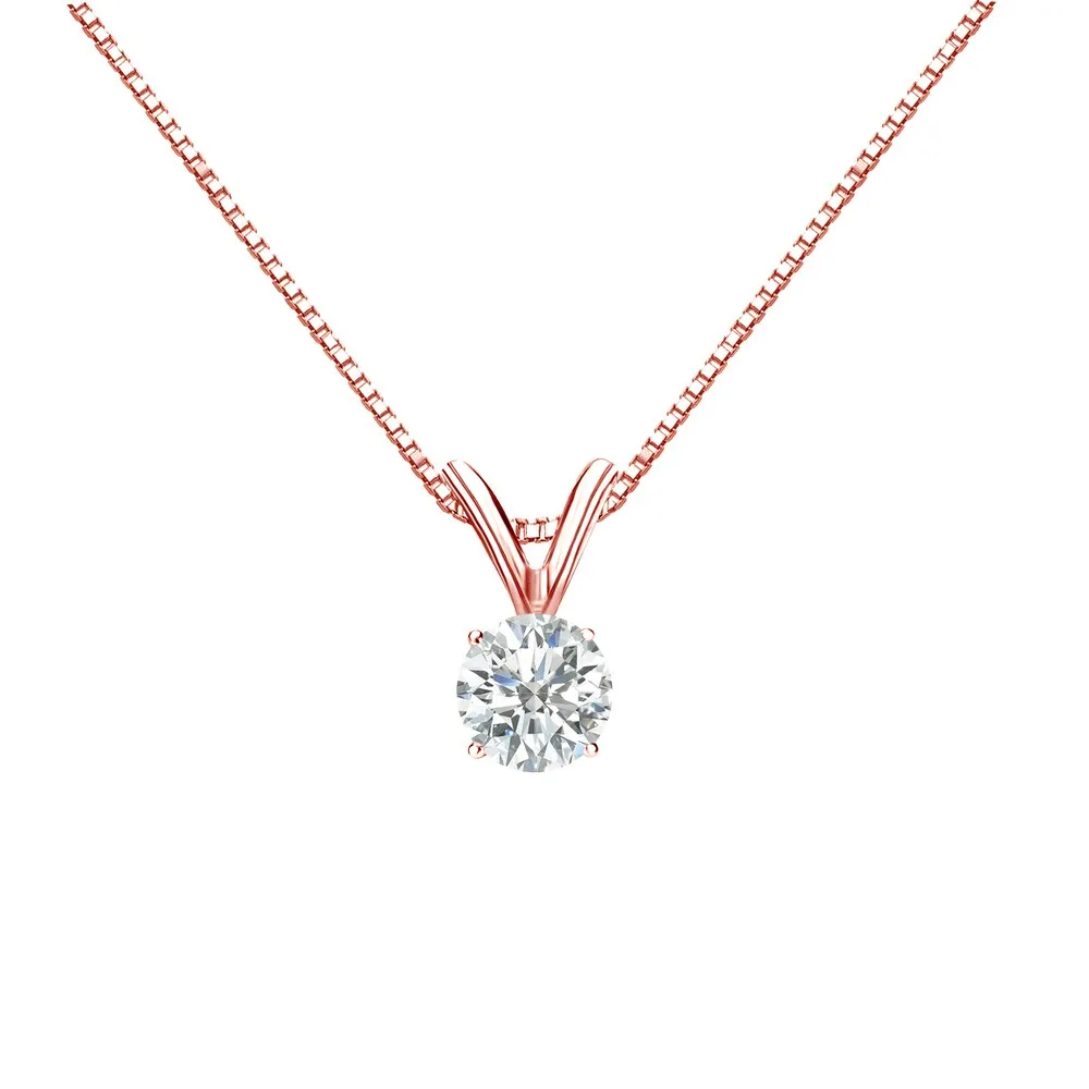 Auriya 14k Gold 1/4ctw Round Solitaire Diamond Necklace sold by Zulily product image thumbnail 3