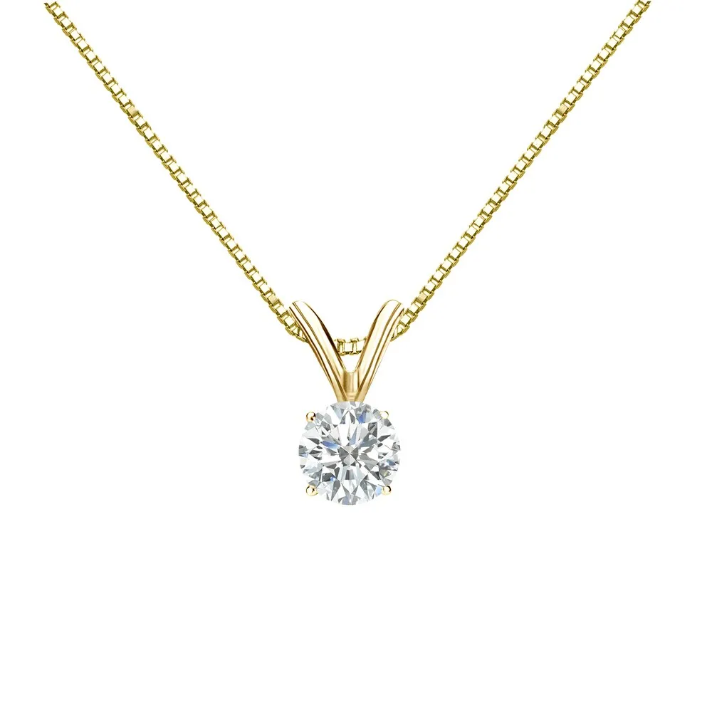 Auriya 14k Gold 1/4ctw Round Solitaire Diamond Necklace sold by Zulily product image thumbnail 2