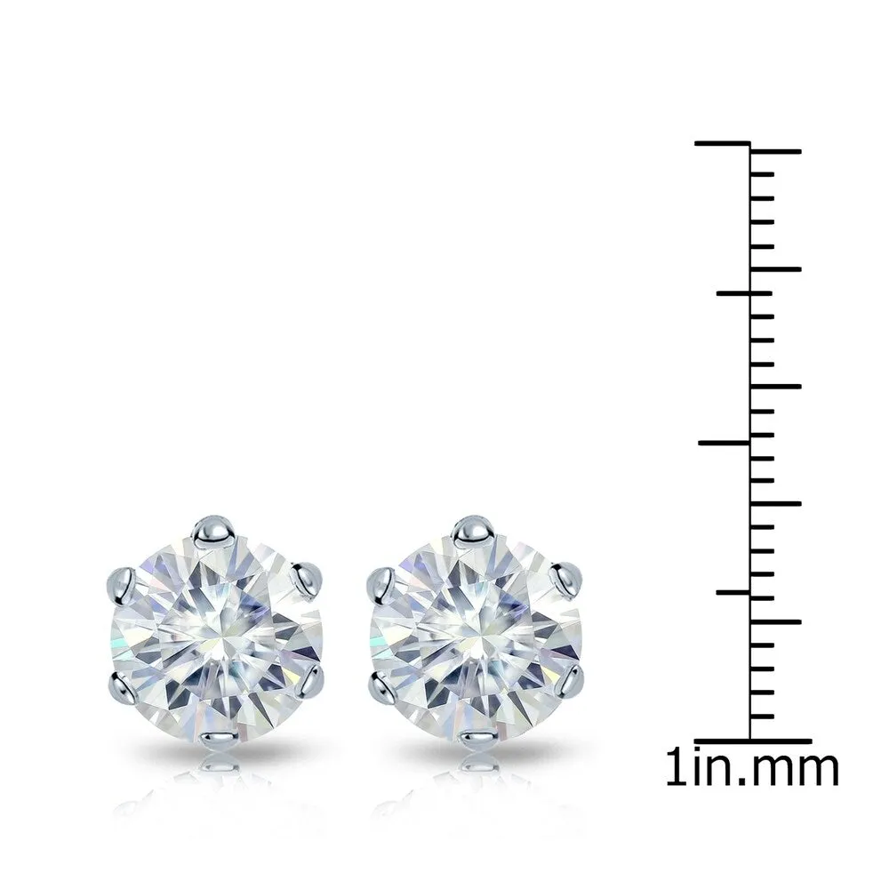 Auriya Platinum 4ctw Round Moissanite Stud Earrings sold by Zulily product image thumbnail 4
