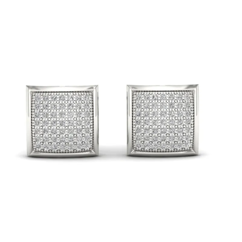 IGI Certified 10k White Gold 1/3ct TDW Diamond Cluster Stud Earrings sold by Zulily