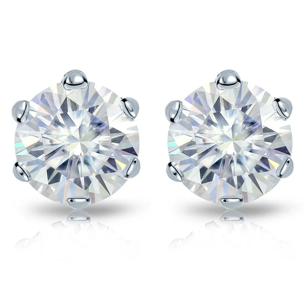 Auriya Platinum 4ctw Round Moissanite Stud Earrings sold by Zulily product image thumbnail 2
