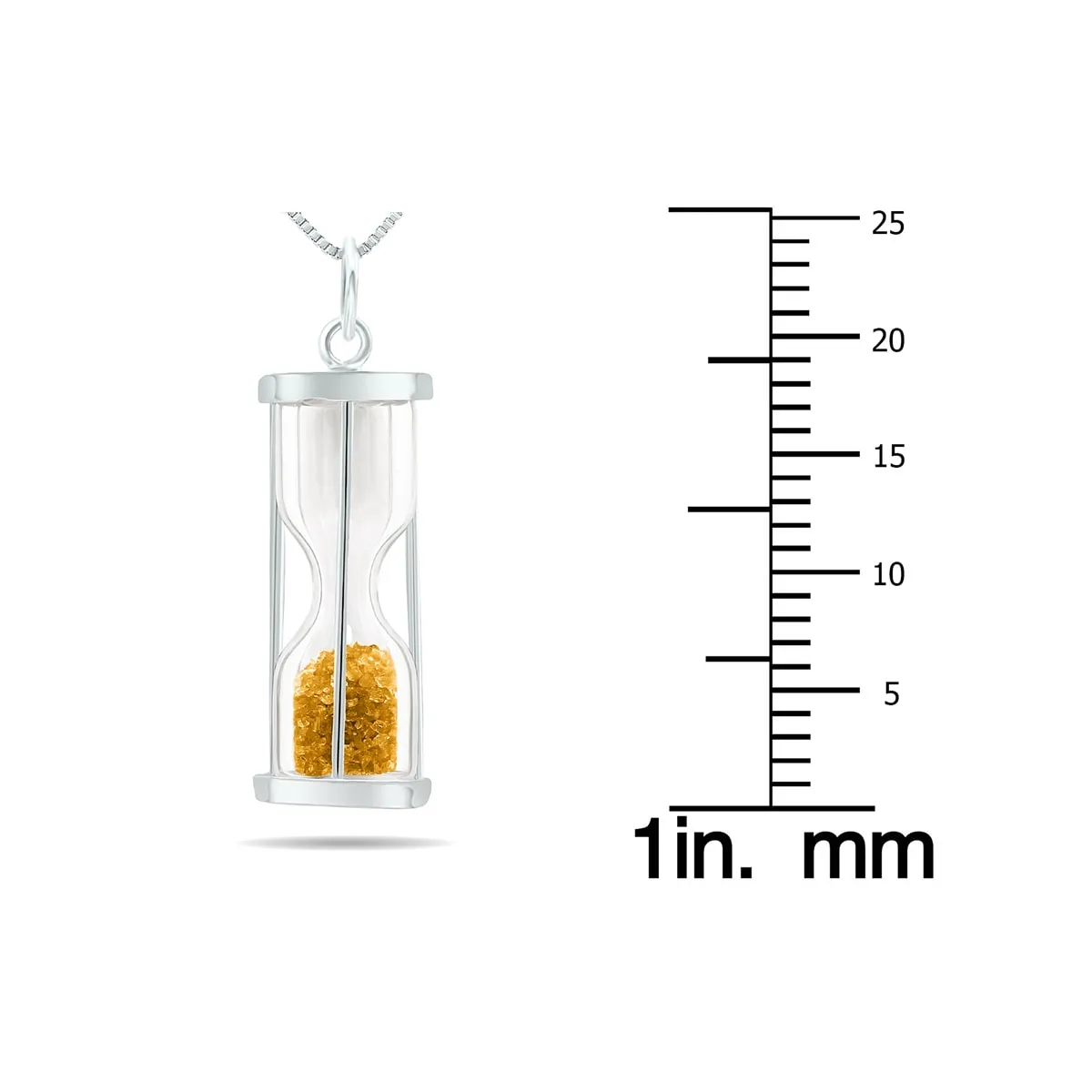 3/4 carat tw genuine November Citrine birthstone Hourglass Pendant Necklace - Tooth Fairy Pixie Dust Gift 925 Sterling Silver sold by Zulily product image thumbnail 4