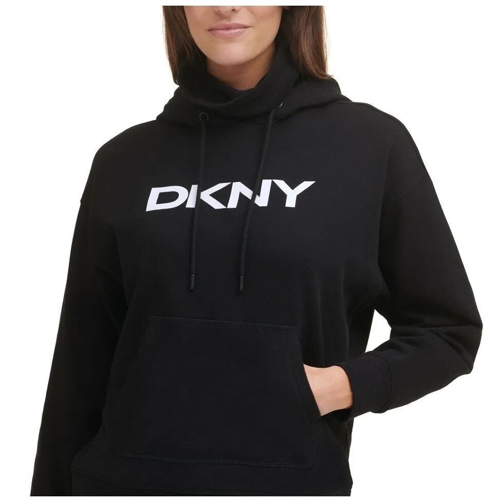 DKNY Women's Face Mask Hooded Sweatshirt Black Size X-Small sold by Zulily product image thumbnail 2