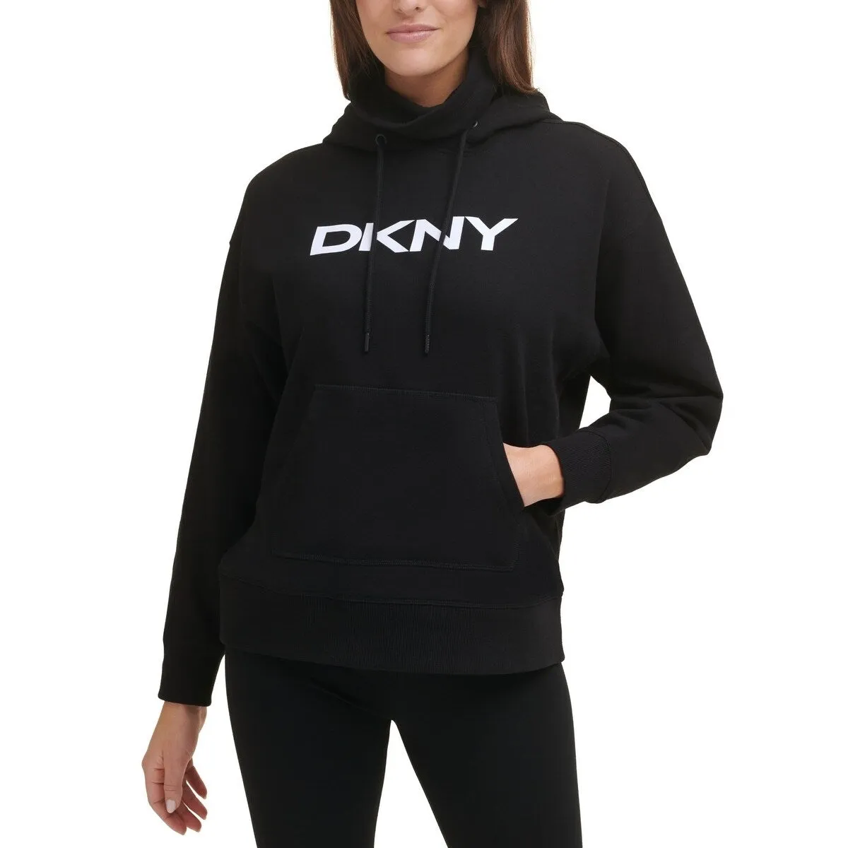 DKNY Women's Face Mask Hooded Sweatshirt Black Size X-Small sold by Zulily
