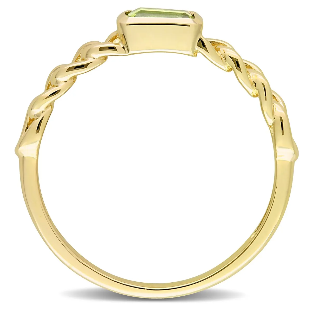 Miadora 10k Yellow Gold Peridot Stackable Link Ring sold by Zulily product image thumbnail 3