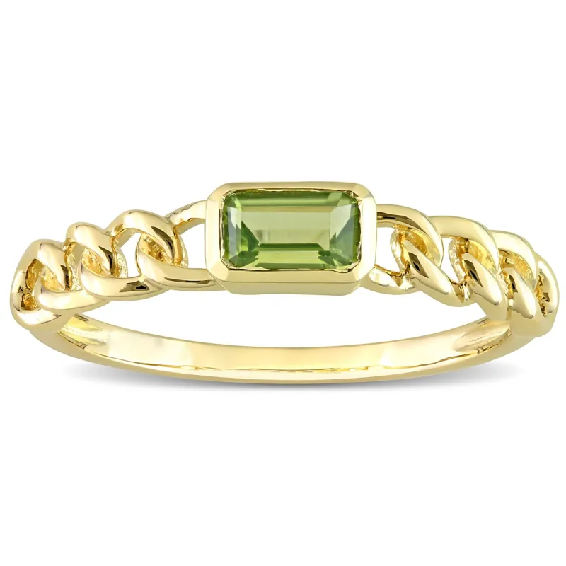 Miadora 10k Yellow Gold Peridot Stackable Link Ring sold by Zulily