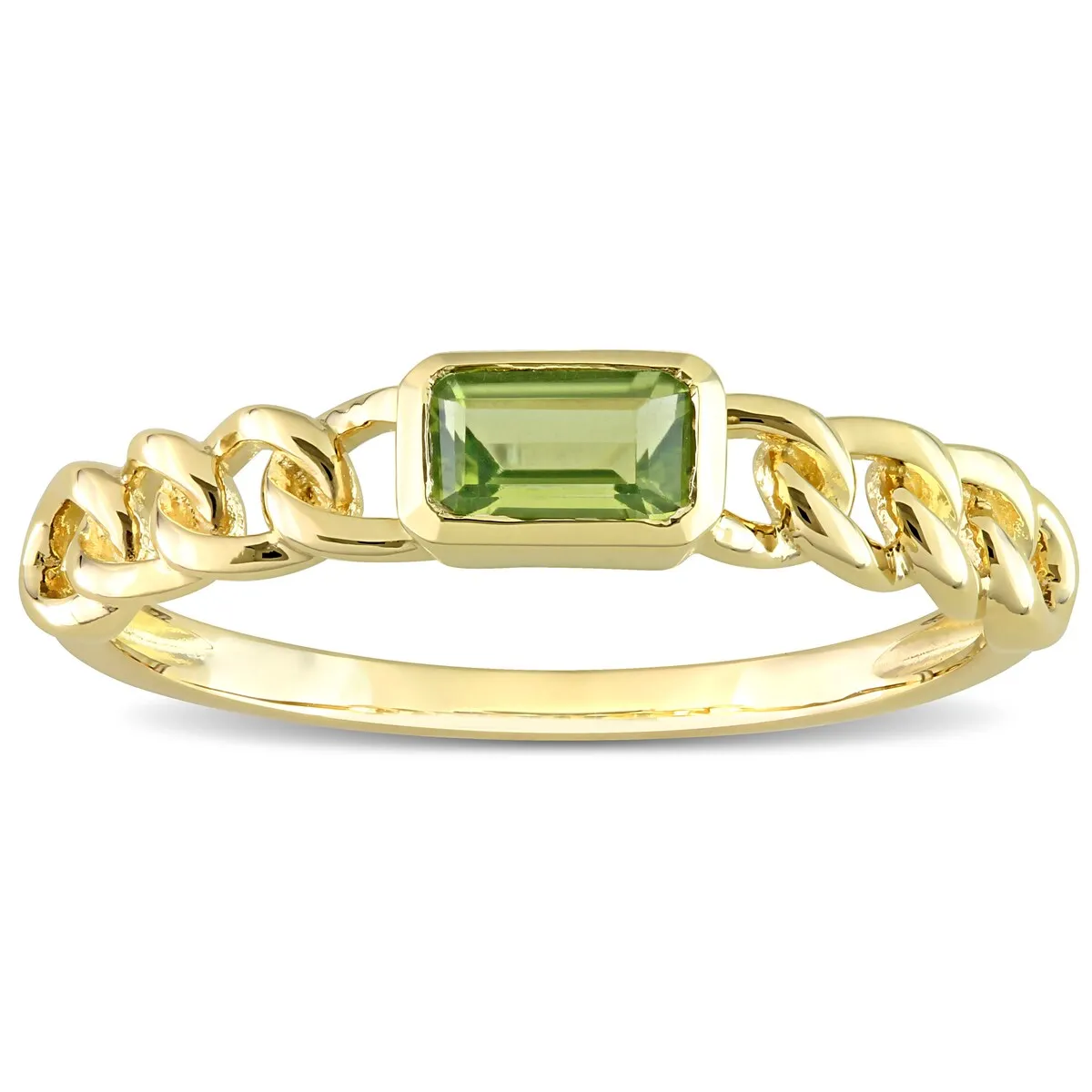 Miadora 10k Yellow Gold Peridot Stackable Link Ring sold by Zulily