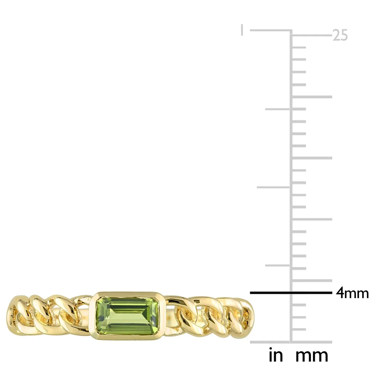 Miadora 10k Yellow Gold Peridot Stackable Link Ring sold by Zulily product image thumbnail 4