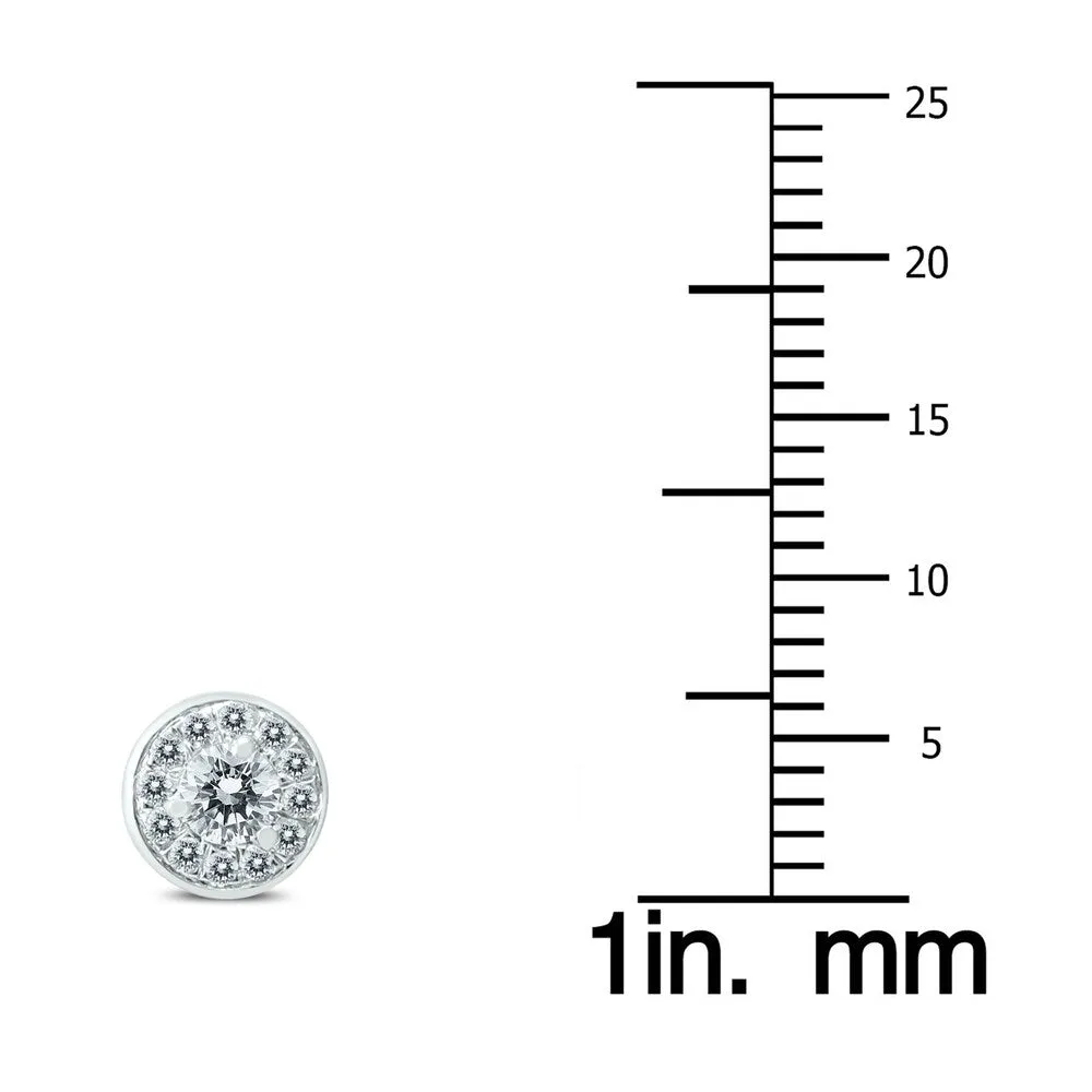 1/3 Carat TW Diamond Halo Earrings in 14K White Gold sold by Zulily product image thumbnail 2
