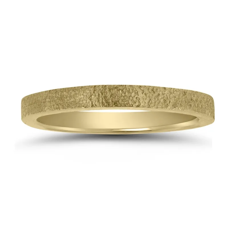2MM Spun Stone Finish Wedding Band in 14K Yellow Gold sold by Zulily