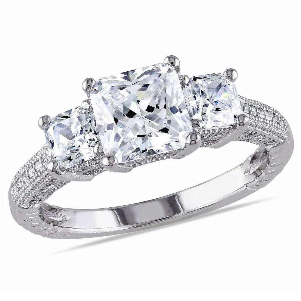 Miadora Sterling Silver White Square Cut Cubic Zirconia Engagement Ring sold by Zulily