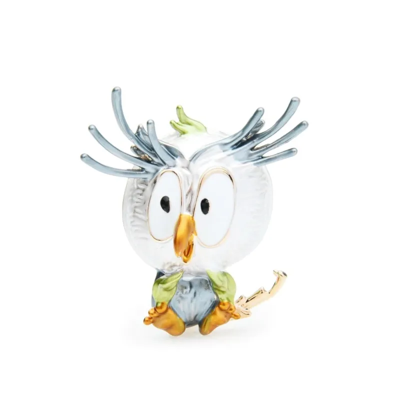 Don't AsK White And Grey Owl Brooch sold by Zulily