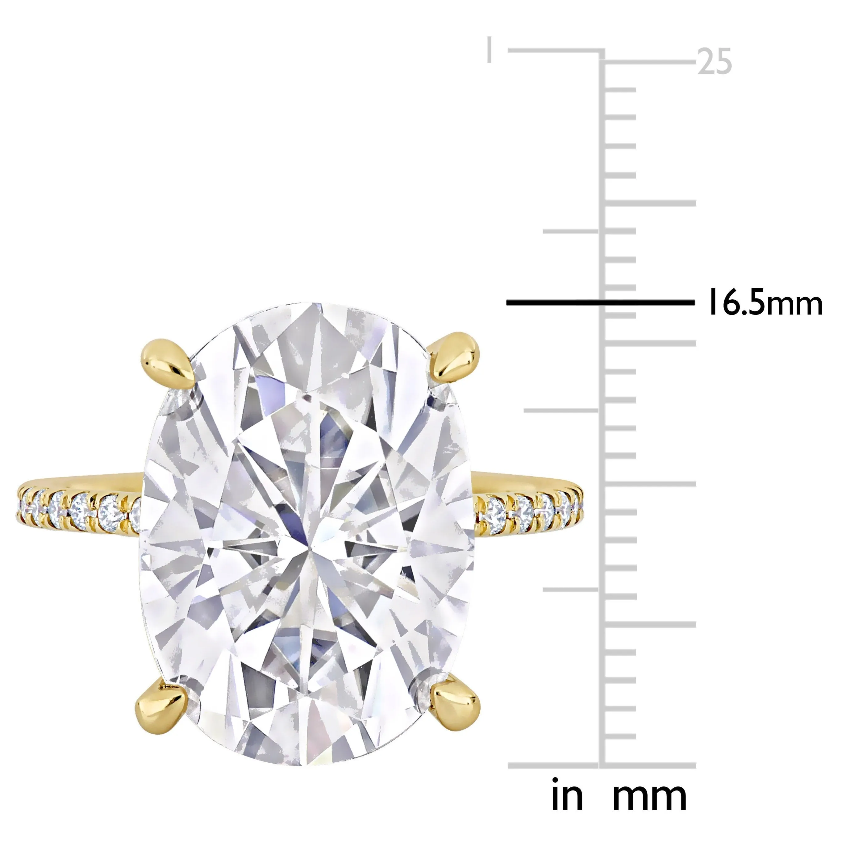 Miadora 8ct DEW Oval Created Moissanite Engagement Ring in 10k Yellow Gold sold by Zulily product image thumbnail 3