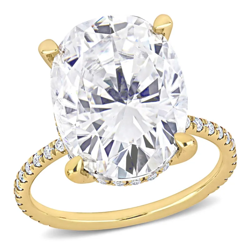 Miadora 8ct DEW Oval Created Moissanite Engagement Ring in 10k Yellow Gold sold by Zulily