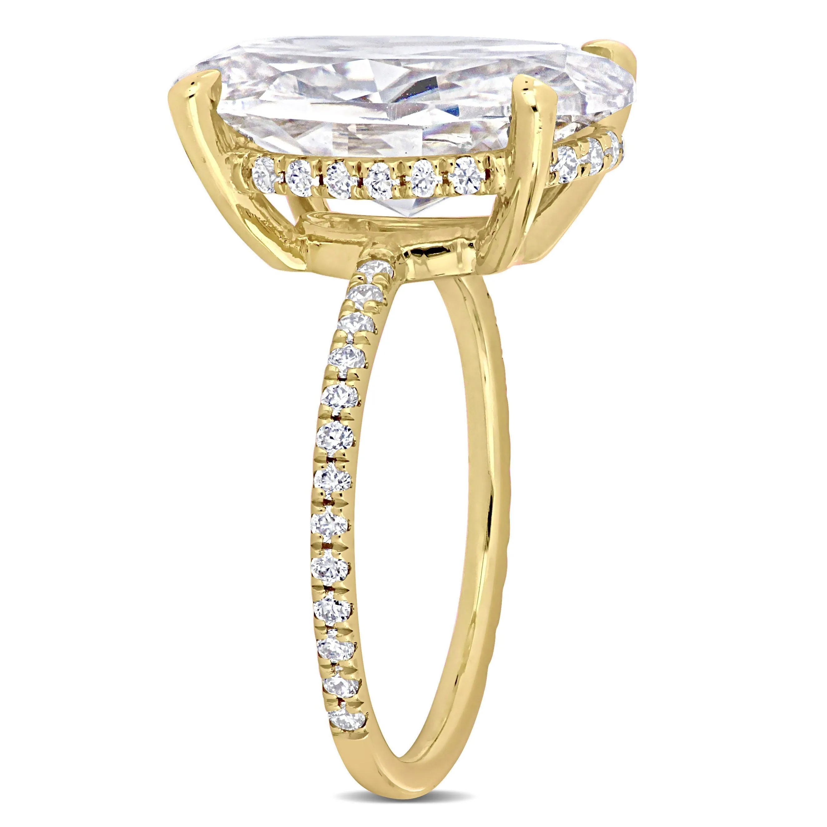 Miadora 8ct DEW Oval Created Moissanite Engagement Ring in 10k Yellow Gold sold by Zulily product image thumbnail 2