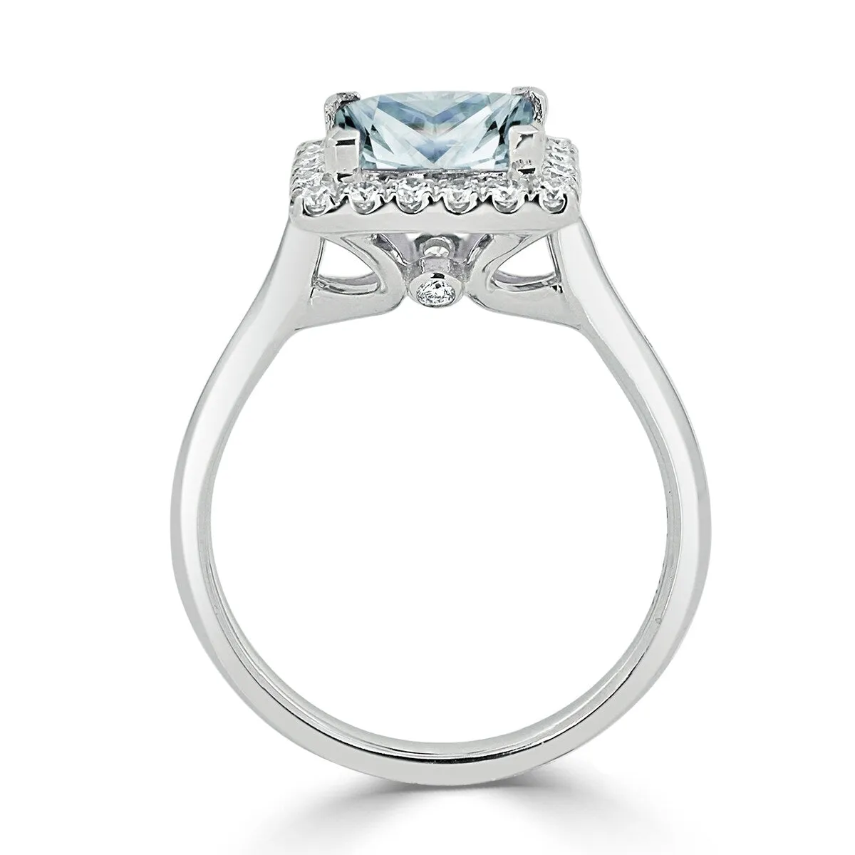 Auriya 1ct Princess-cut Aquamarine Halo Diamond Engagement Ring 1/3ctw 14k Gold sold by Zulily product image thumbnail 5
