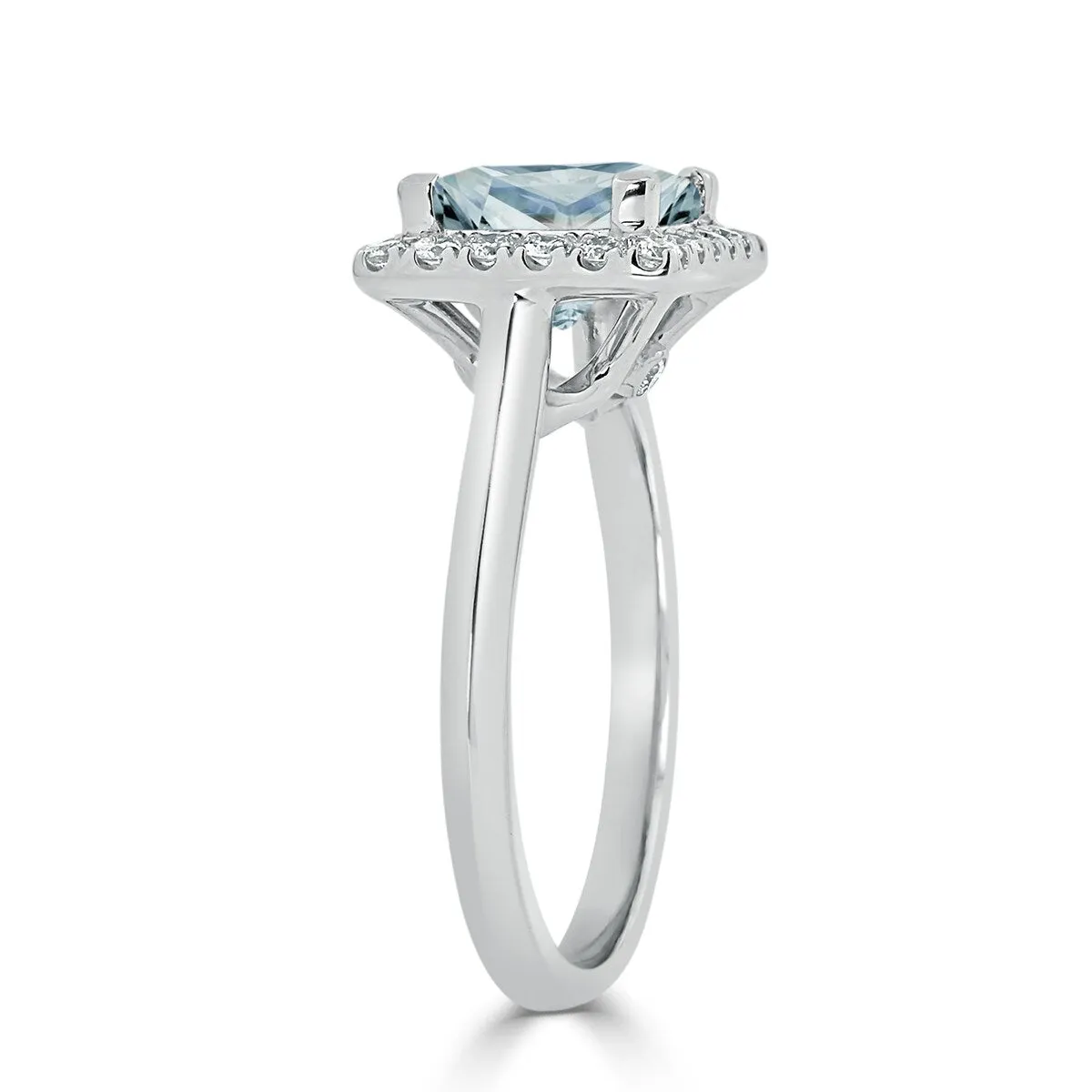 Auriya 1ct Princess-cut Aquamarine Halo Diamond Engagement Ring 1/3ctw 14k Gold sold by Zulily product image thumbnail 4