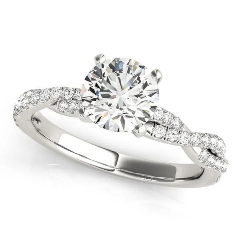 Auriya 14k Gold 1/2ctw Twisted Moissanite and Diamond Engagement Ring 1/5ct TDW sold by Zulily