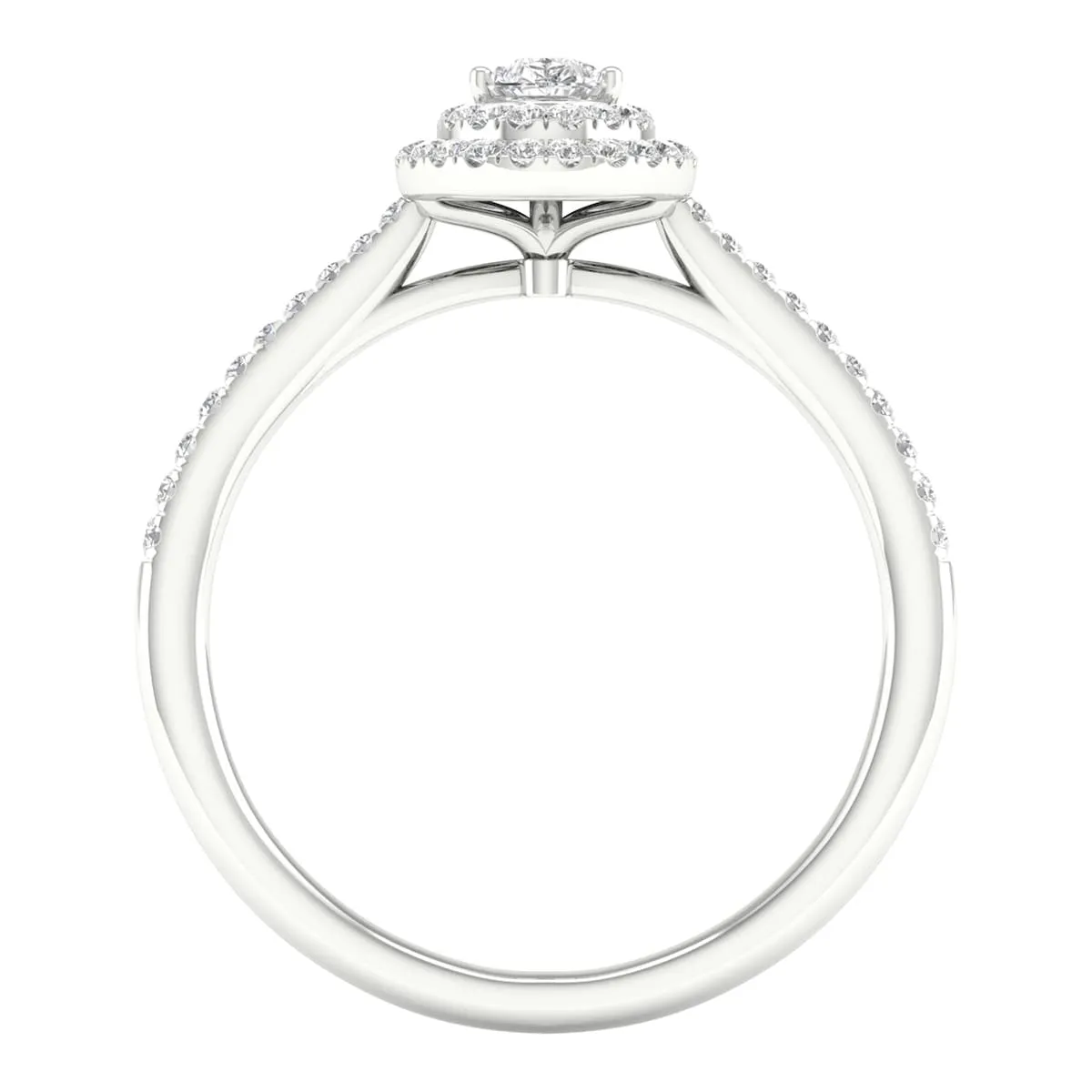 3/8ct TDW Diamond Pear Shape Double Halo Ring in 10k Gold by De Couer sold by Zulily product image thumbnail 3