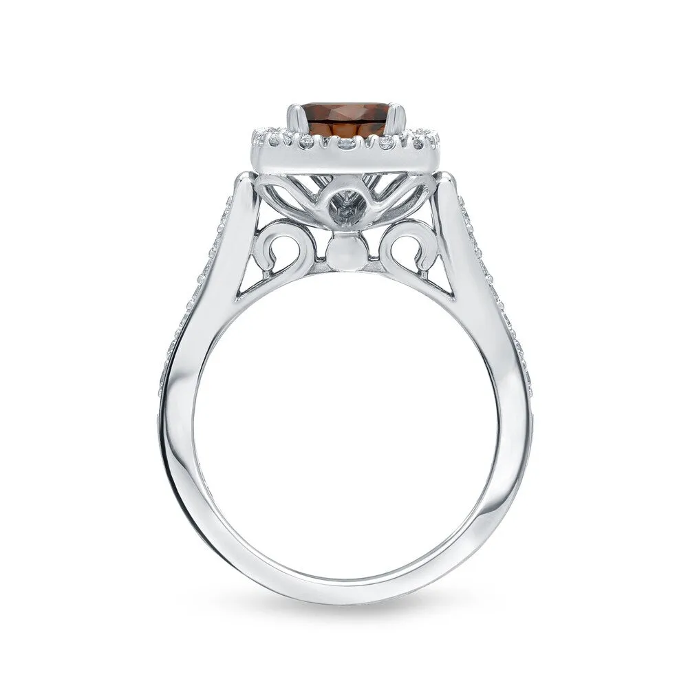 Round 7/8ct TDW Brown Diamond Halo Engagement Ring in 14k Gold by Auriya sold by Zulily product image thumbnail 5