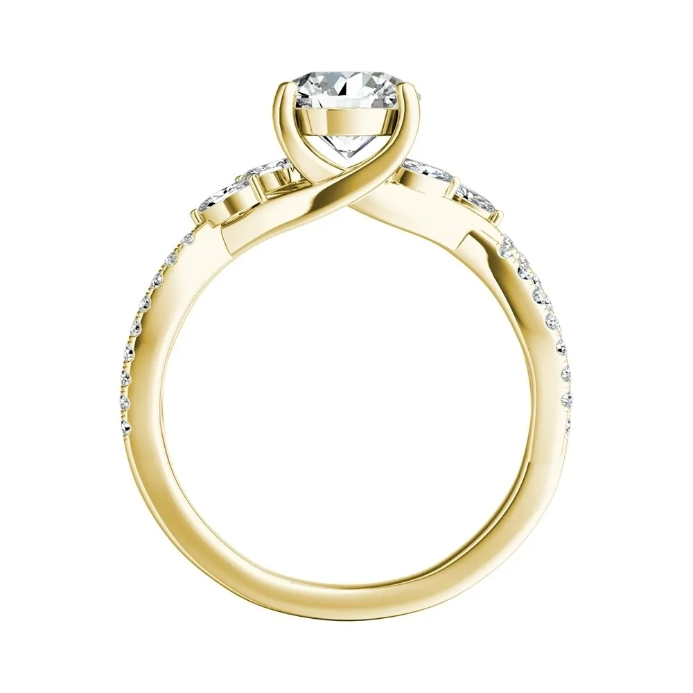 Auriya Nature Inspired 3/4ct Moissanite and 1/4ctw Diamond Engagement Ring 14k Gold sold by Zulily product image thumbnail 5
