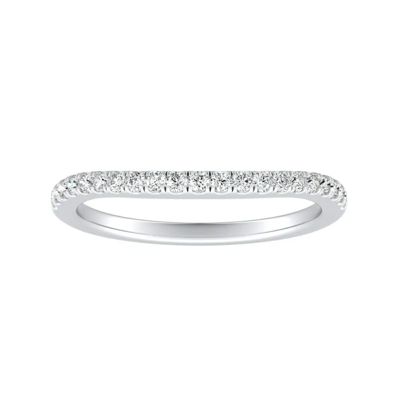 Auriya Platinum 1/6ctw Curved Diamond Wedding Band sold by Zulily