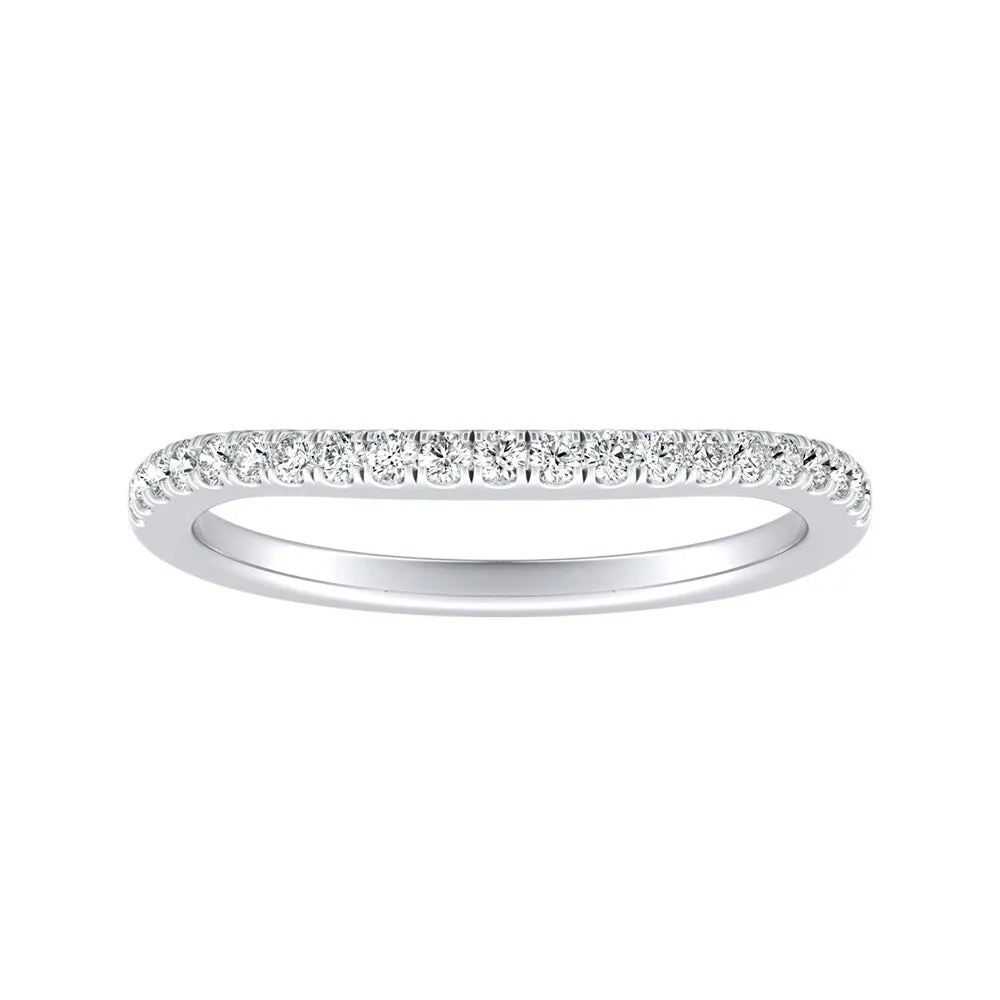 Auriya Platinum 1/6ctw Curved Diamond Wedding Band sold by Zulily