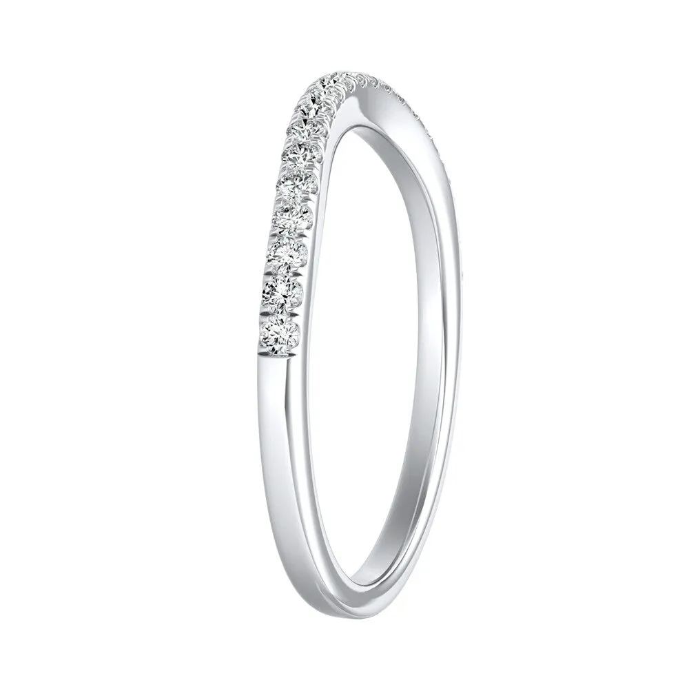 Auriya Platinum 1/6ctw Curved Diamond Wedding Band sold by Zulily product image thumbnail 2