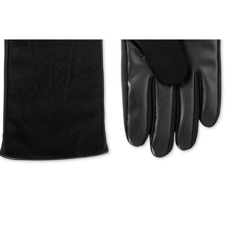 Isotoner Signature Mens Sleek Heat Faux Leather Plaid Driving Gloves Black Size Medium sold by Zulily product image thumbnail 3