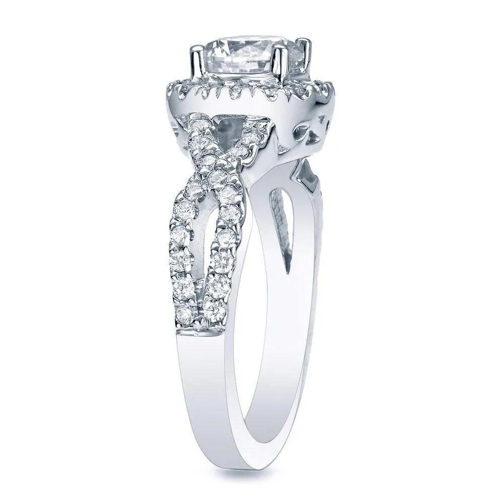 Auriya Platinum 1 1/2ctw Braided Twist Halo Diamond Engagement Ring sold by Zulily product image thumbnail 2
