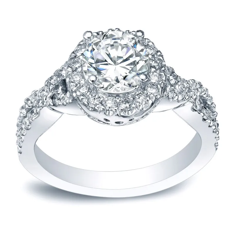 Auriya Platinum 1 1/2ctw Braided Twist Halo Diamond Engagement Ring sold by Zulily