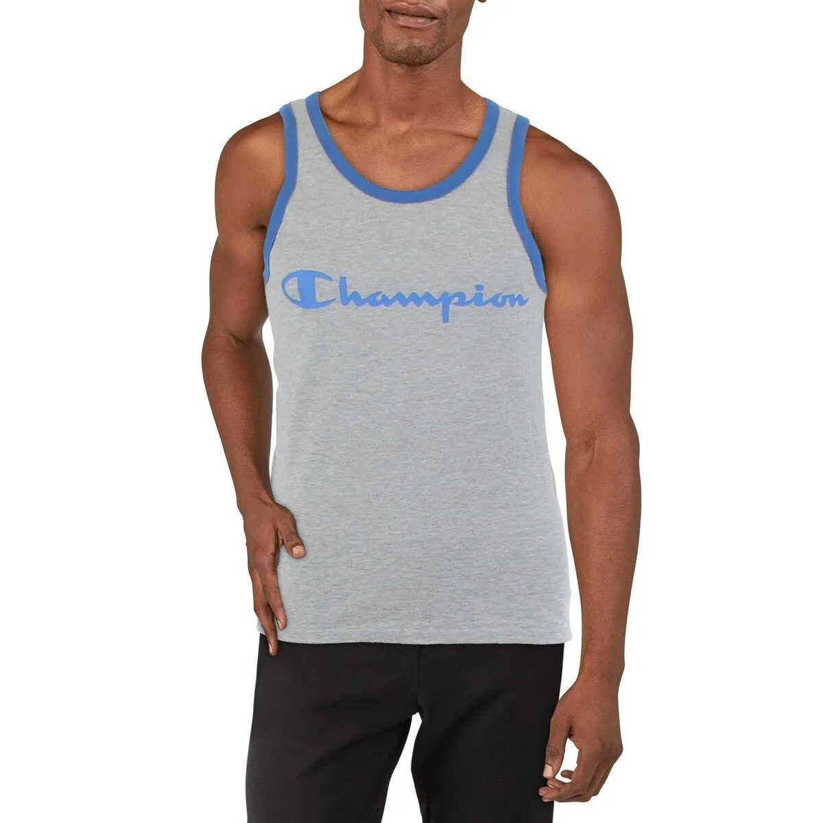 Champion Men's Graphic Ringer Tank Top Blue Size XX-Large sold by Zulily