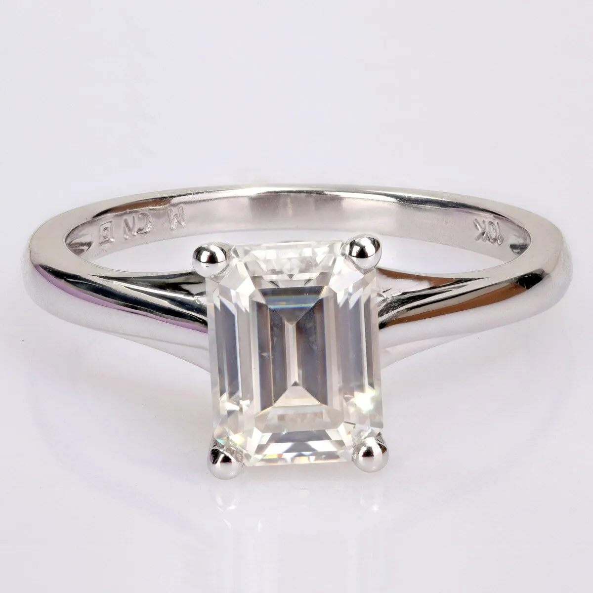 Miadora 1 3/4ct DEW Octagon-cut Moissanite Solitaire Engagement Ring in 10k White Gold sold by Zulily product image thumbnail 2