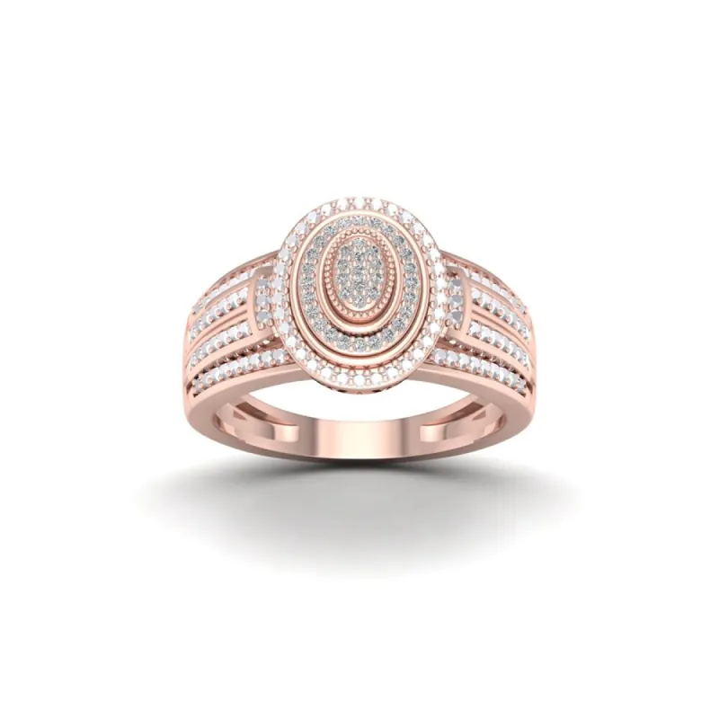De Couer 1/10ct TDW Diamond Oval Shape Halo Engagement Ring - Pink sold by Zulily