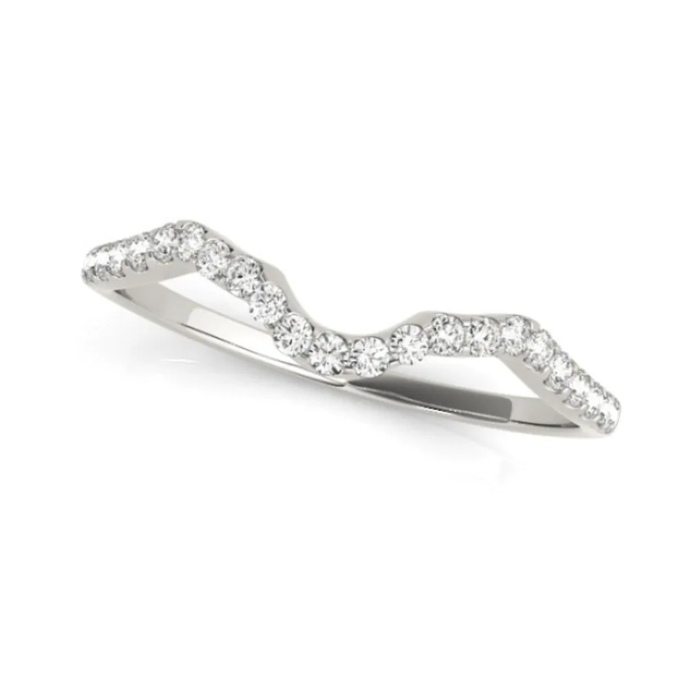 Auriya 14k Gold 1/10ctw Curved Diamond Wedding Band sold by Zulily