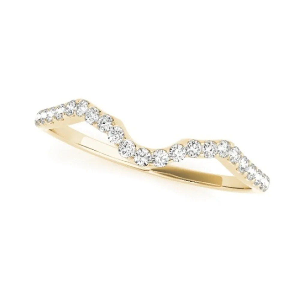 Auriya 14k Gold 1/10ctw Curved Diamond Wedding Band sold by Zulily product image thumbnail 2